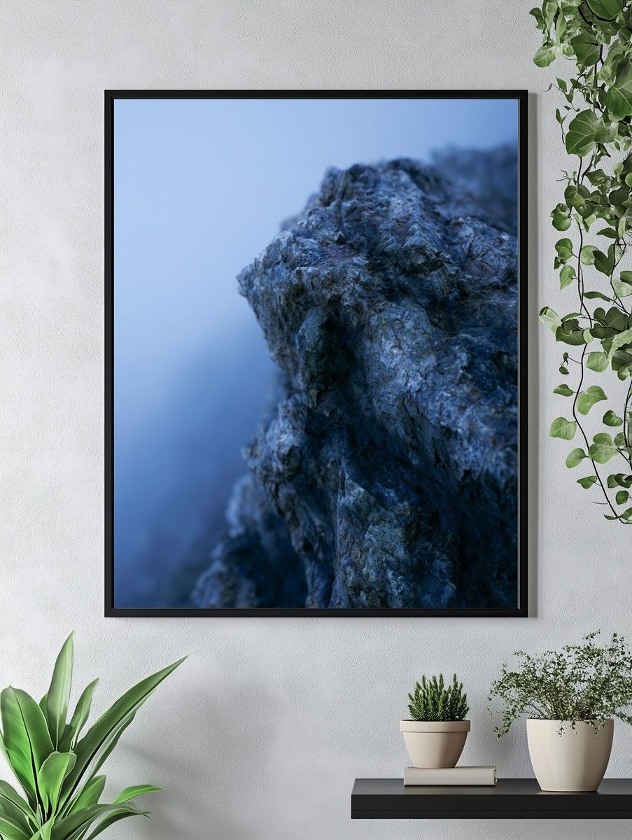Blue Rock Texture Photography Poster. — room view 4