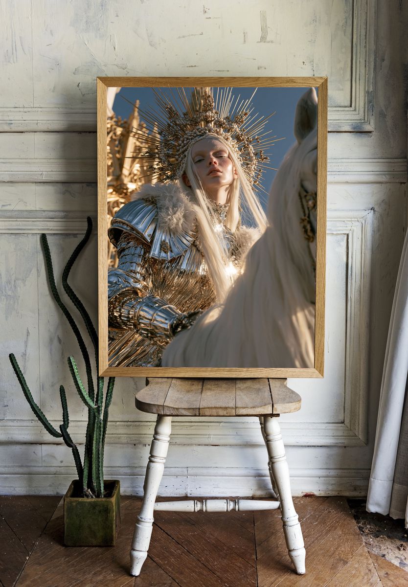 Gilded Halo Portrait Print. room preview