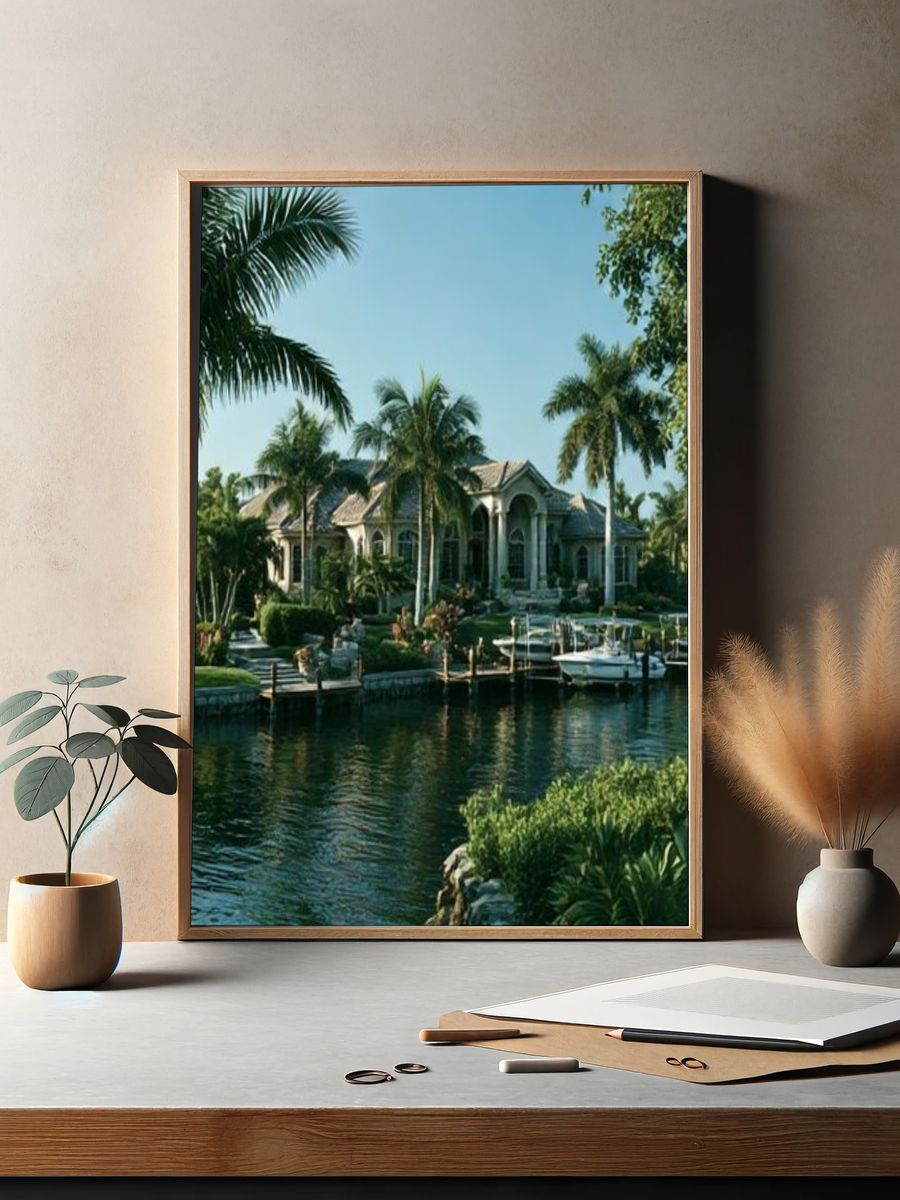 Tropical Waterfront Villa Photography Poster. — room view 2