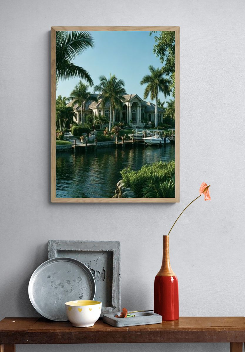 Tropical Waterfront Villa Photography Poster. — room view 3
