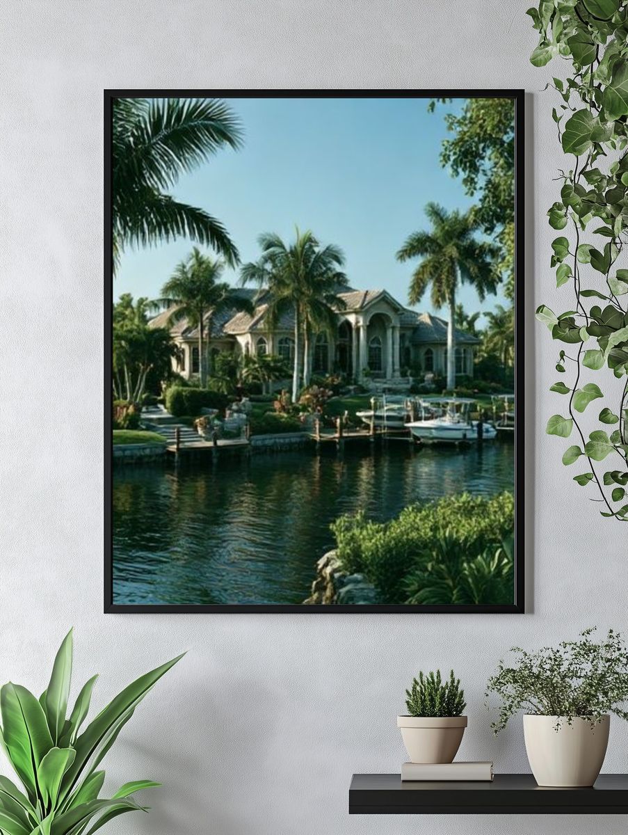 Tropical Waterfront Villa Photography Poster. — room view 4