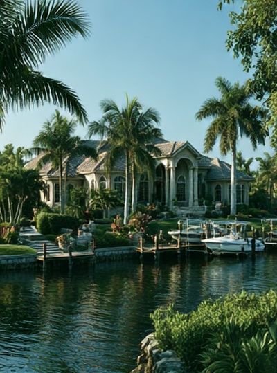 Tropical Waterfront Villa Photography Poster.