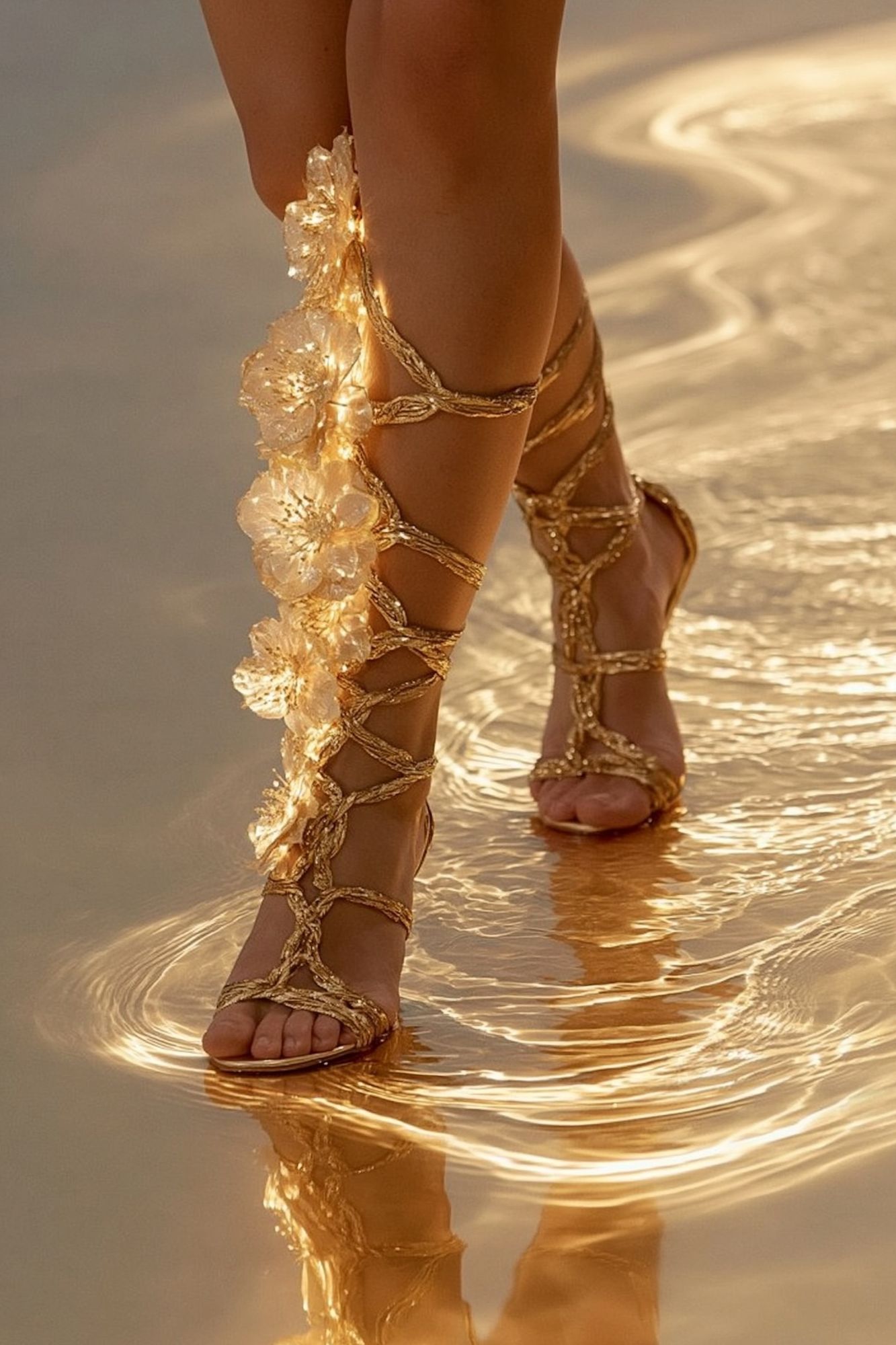 Golden Sandals Photography Poster. poster detail