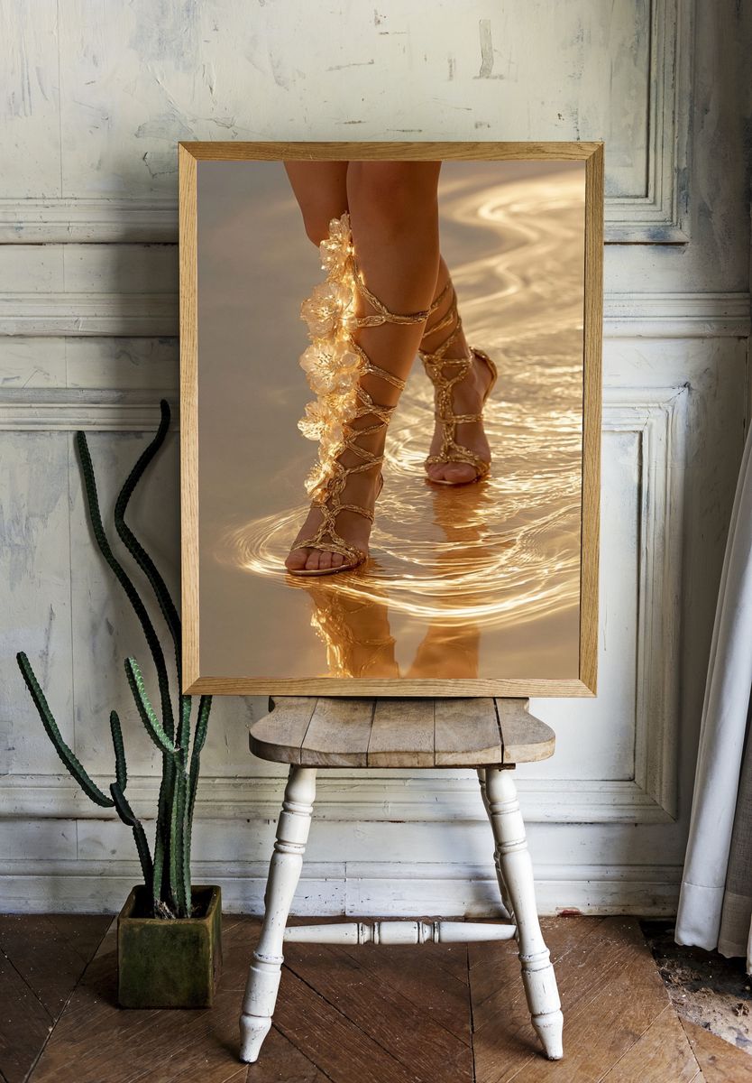 Golden Sandals Photography Poster. — room view 1