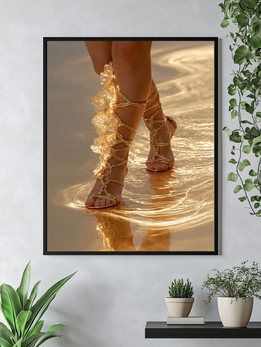 Golden Sandals Photography Poster. — room view 4
