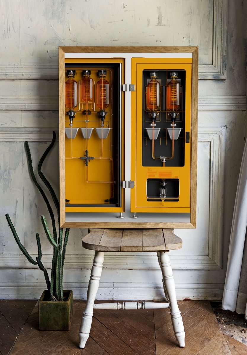 Industrial Coffee Machine Photography Poster. — room view 1