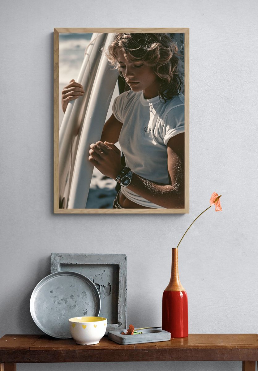 Surfer Portrait Photography Poster. — room view 3