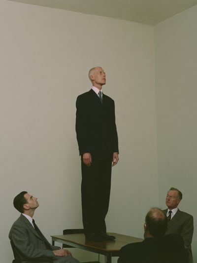 Surreal Office Meeting Poster.