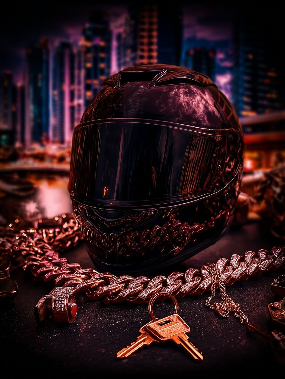 Luxury Helmet Cityscape Photography Poster. poster — photography art