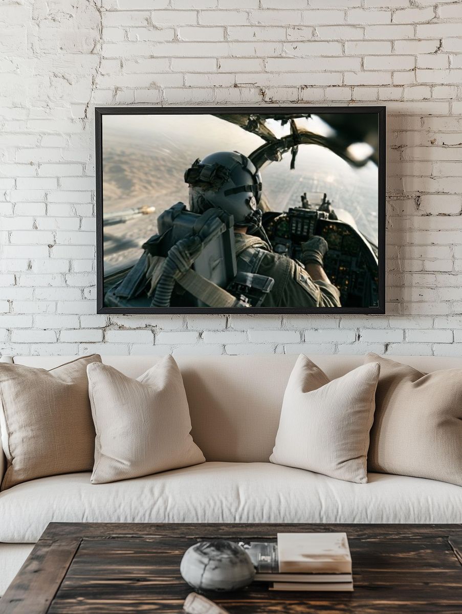 Helicopter Pilot Cockpit Photography Poster. room preview
