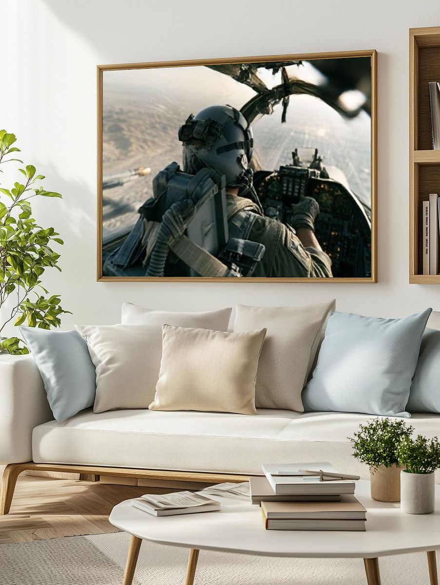 Helicopter Pilot Cockpit Photography Poster. — room view 2