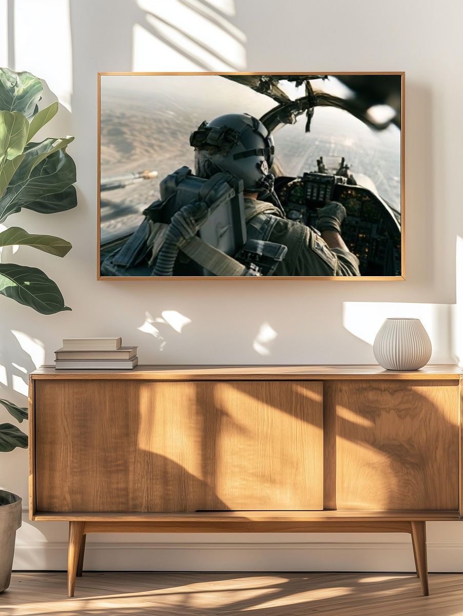Helicopter Pilot Cockpit Photography Poster. — room view 3