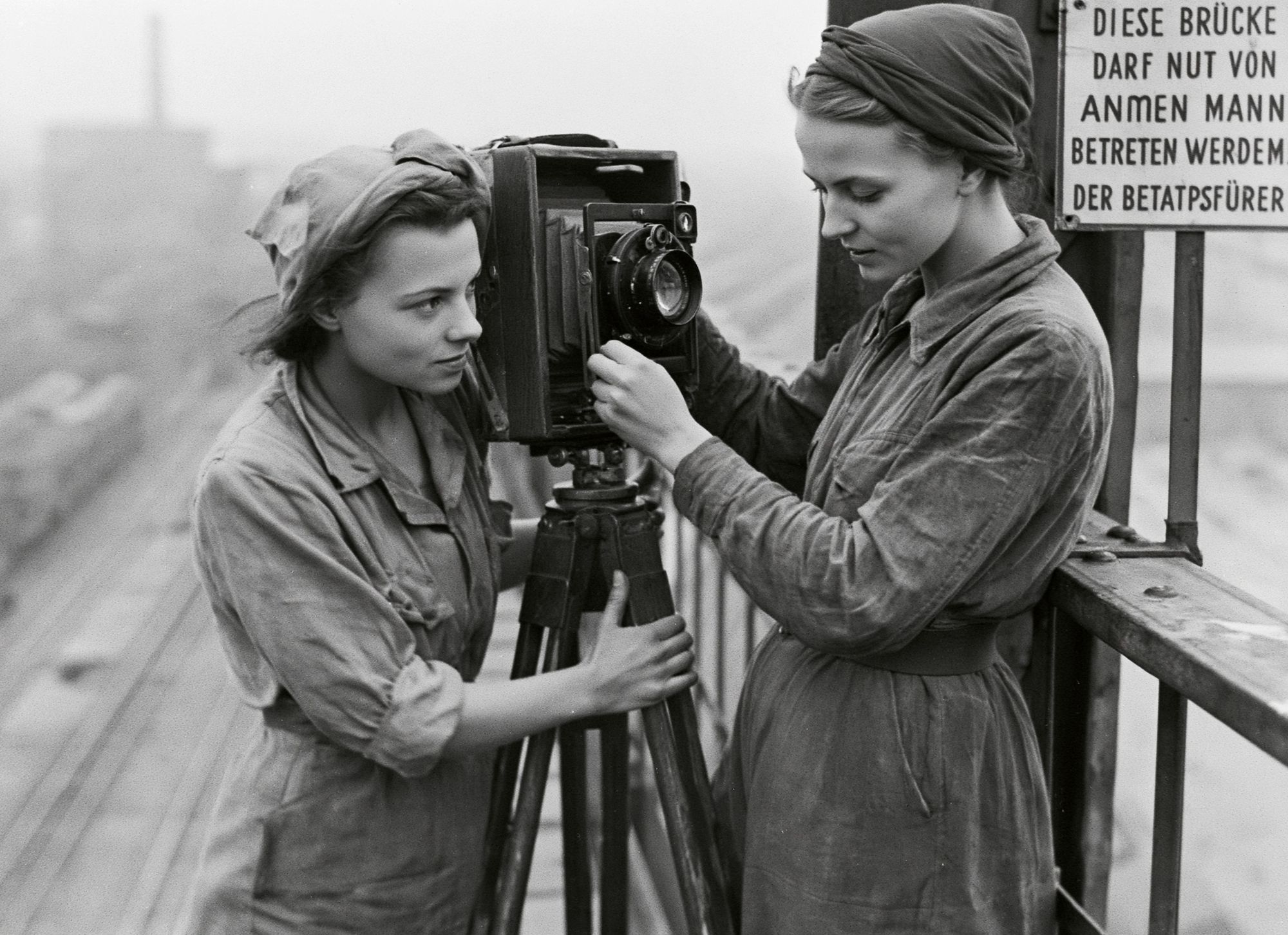 Vintage Women with Camera Poster. poster — photography art
