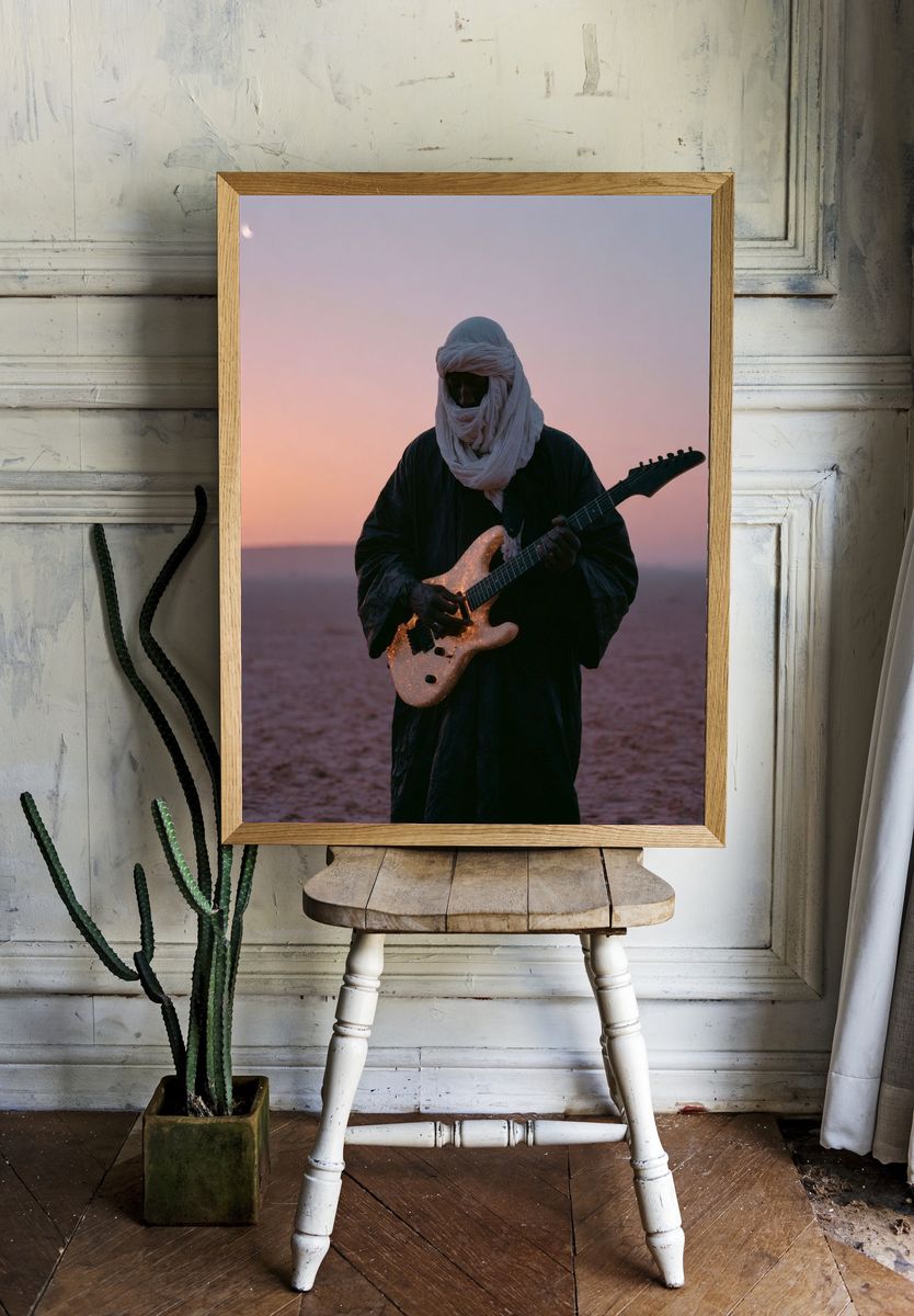 Desert Guitarist Photography Poster. room preview