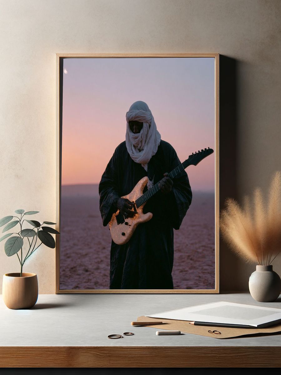 Desert Guitarist Photography Poster. — room view 2