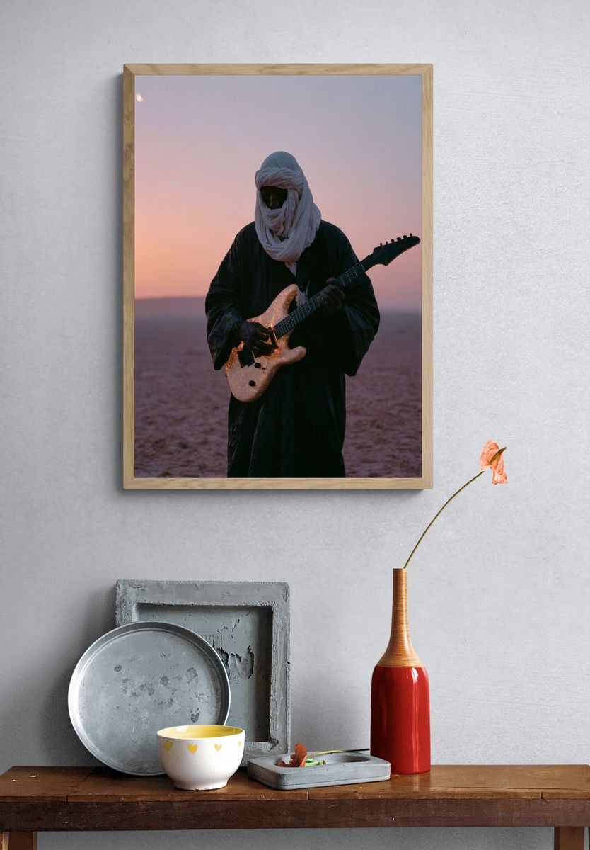 Desert Guitarist Photography Poster. — room view 3