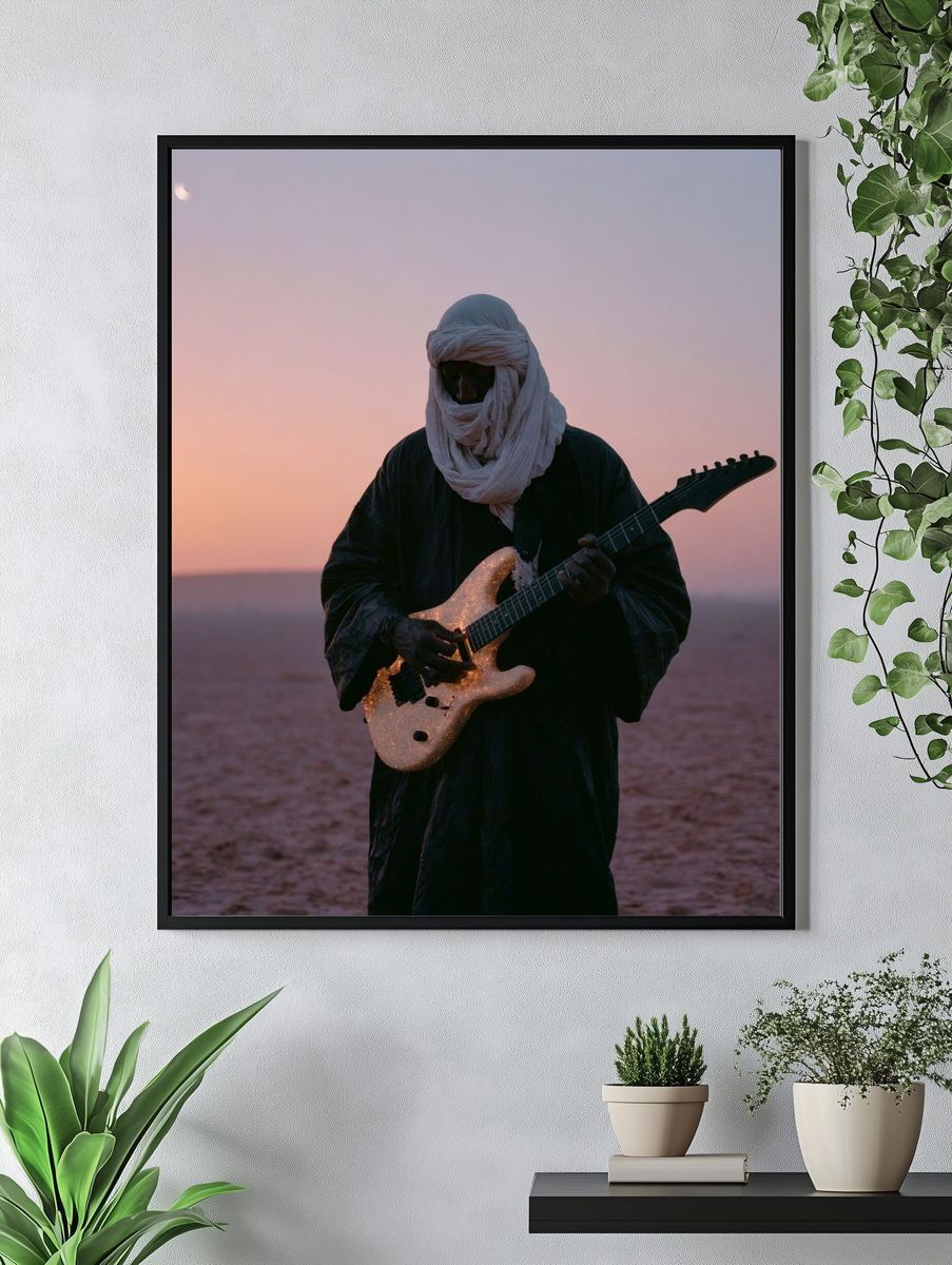 Desert Guitarist Photography Poster. — room view 4