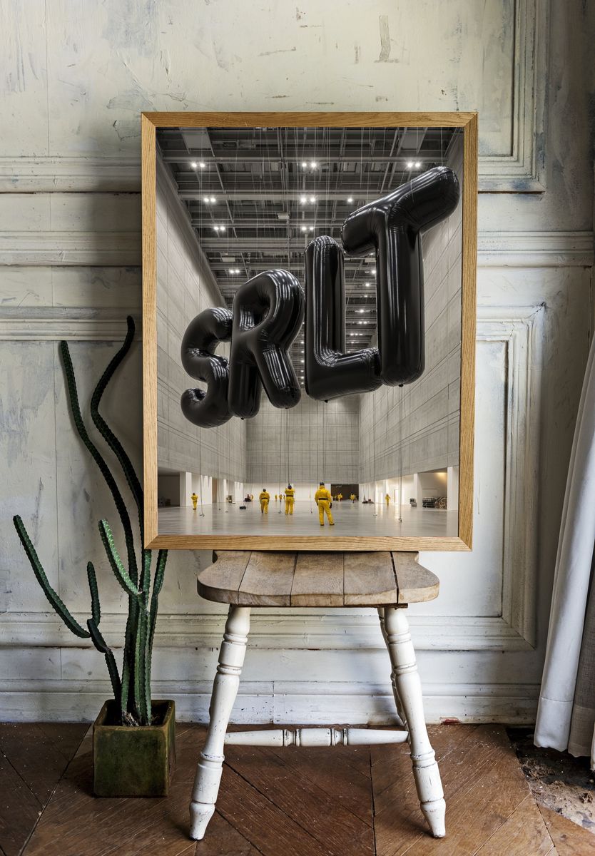 Inflatable Black Letters Photography Poster. — room view 1