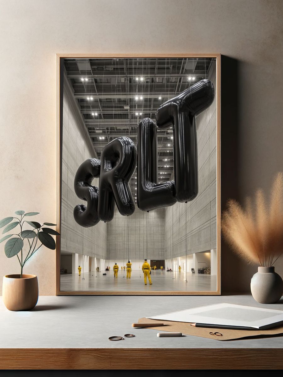 Inflatable Black Letters Photography Poster. — room view 2