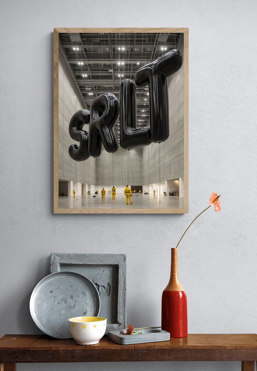 Inflatable Black Letters Photography Poster. — room view 3