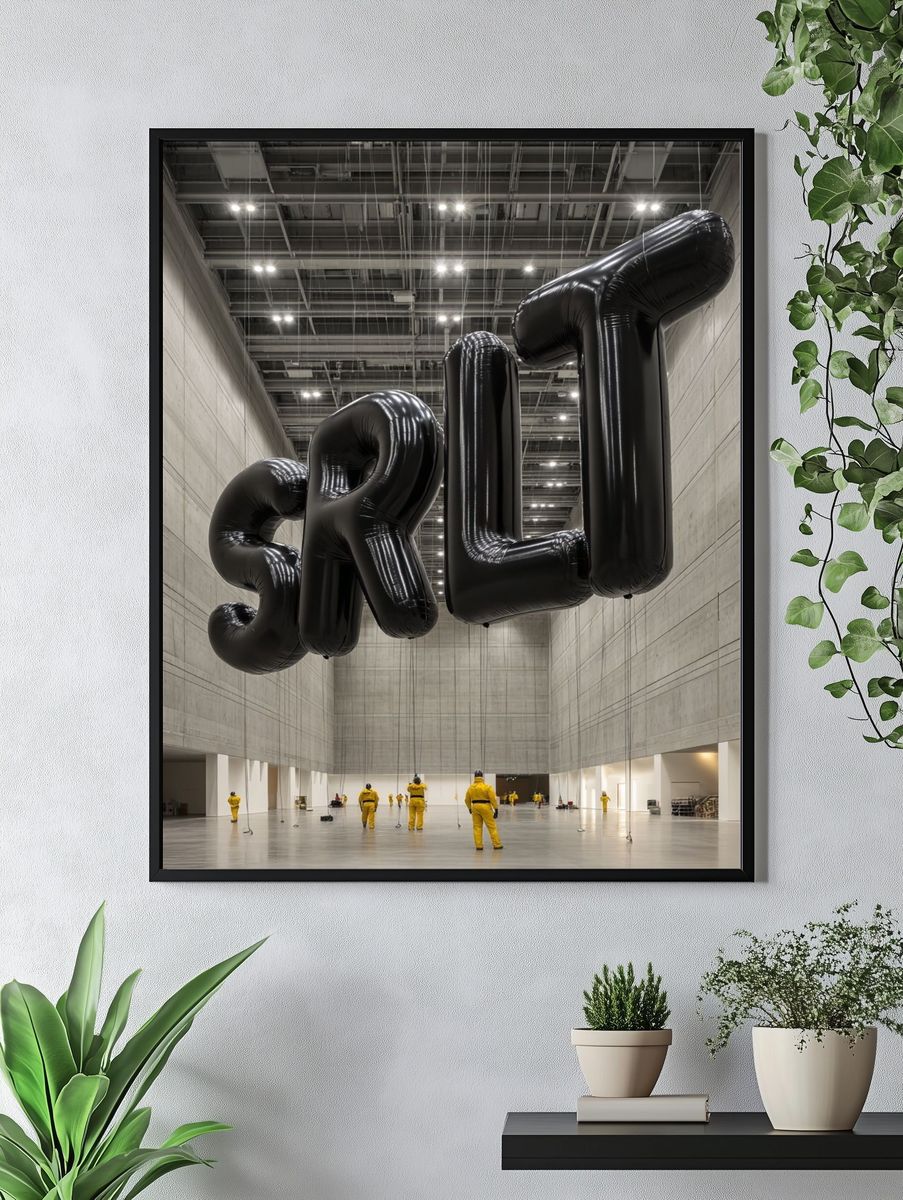 Inflatable Black Letters Photography Poster. — room view 4