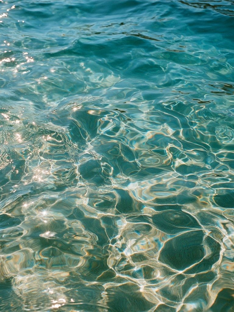 Turquoise Water Ripples Photography Poster. poster detail