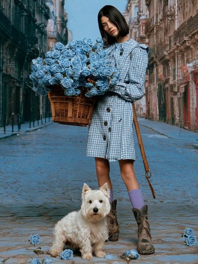 Blue Roses Street Portrait Print.