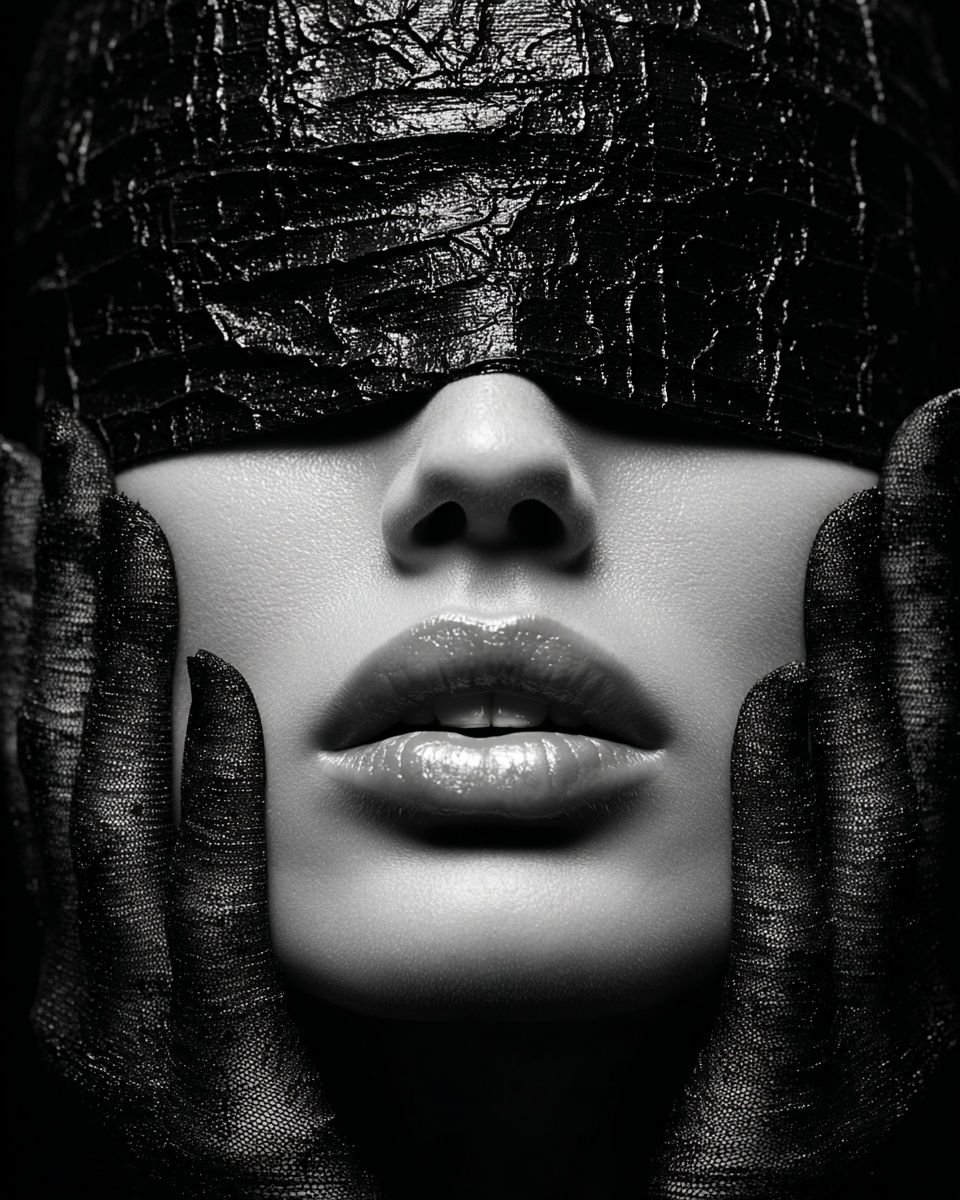 Monochrome Glam Portrait Print. poster detail