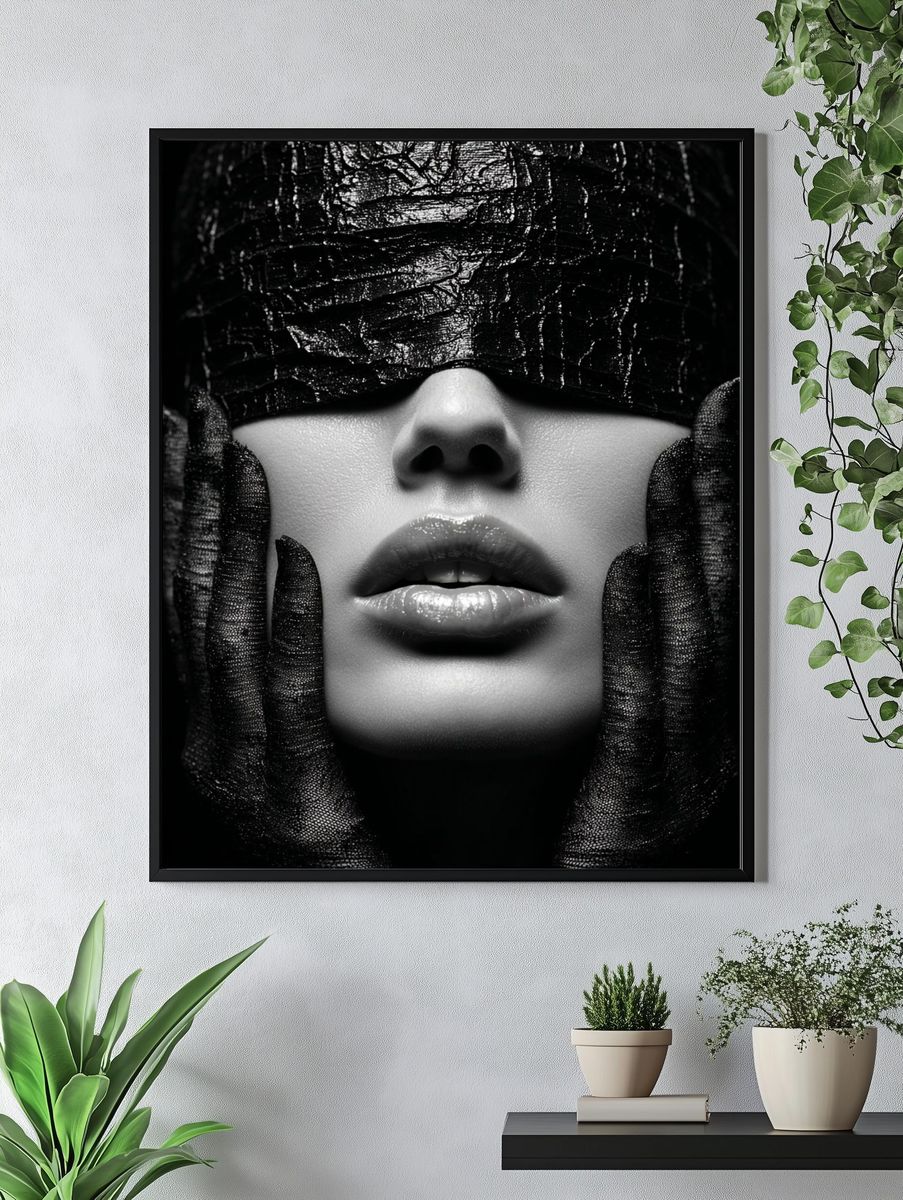 Monochrome Glam Portrait Print. — room view 4