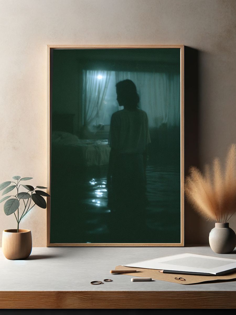 Moody Silhouette Bedroom Poster. — room view 2