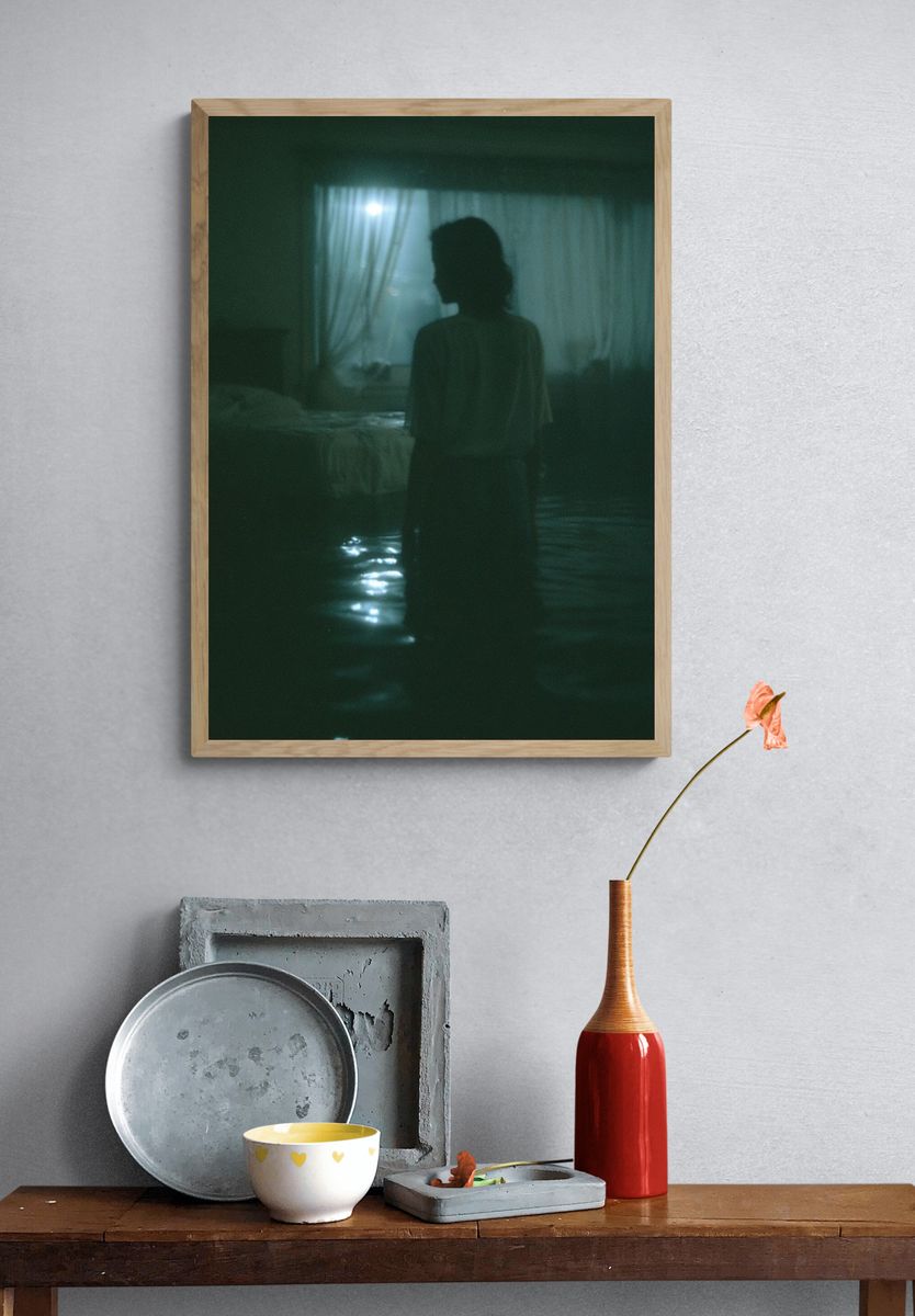 Moody Silhouette Bedroom Poster. — room view 3