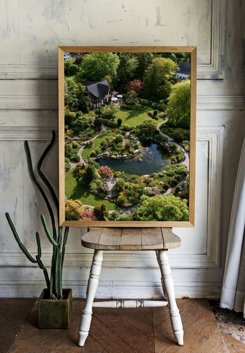English Garden Estate Photography Poster. room preview