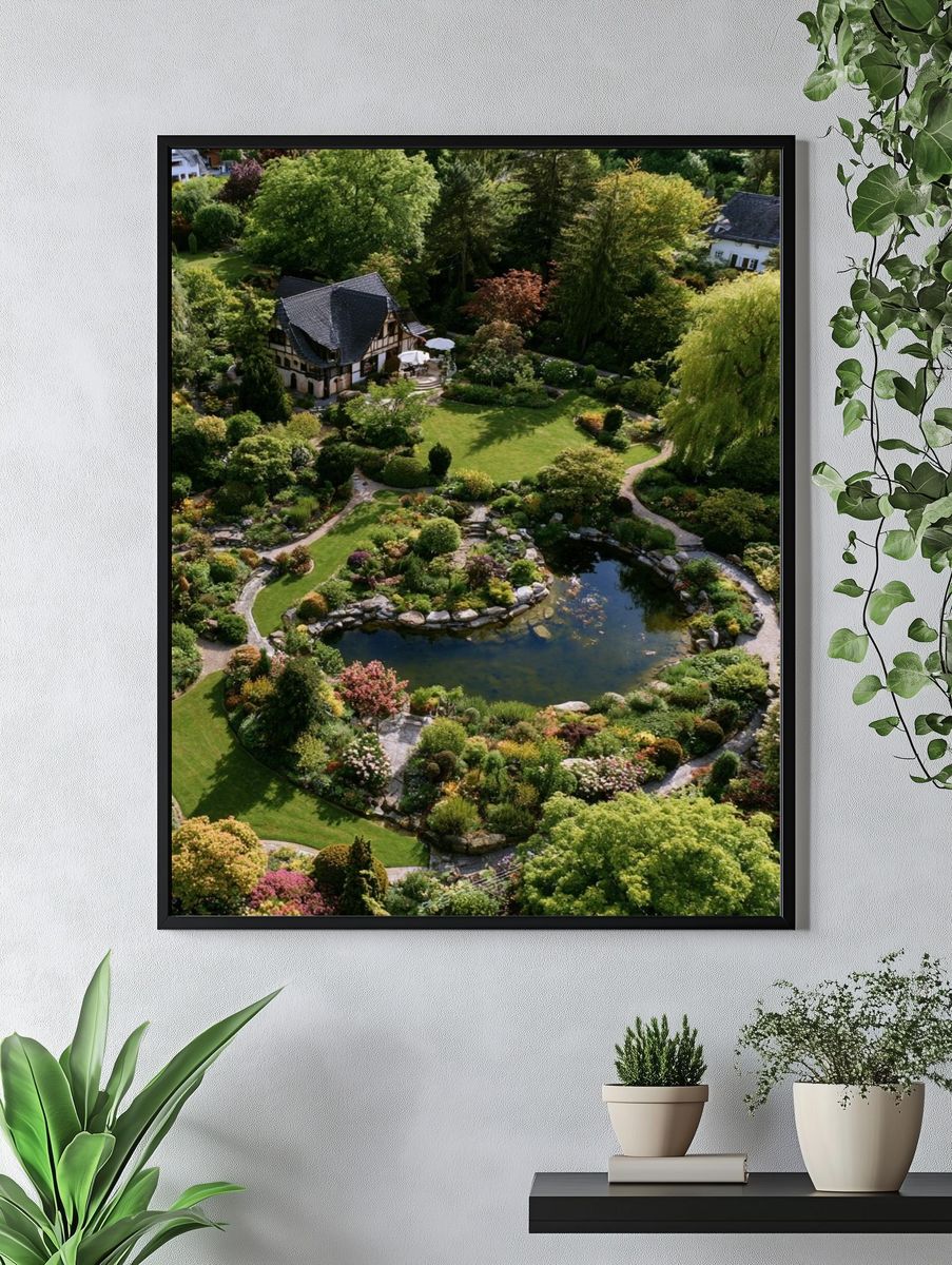 English Garden Estate Photography Poster. — room view 4