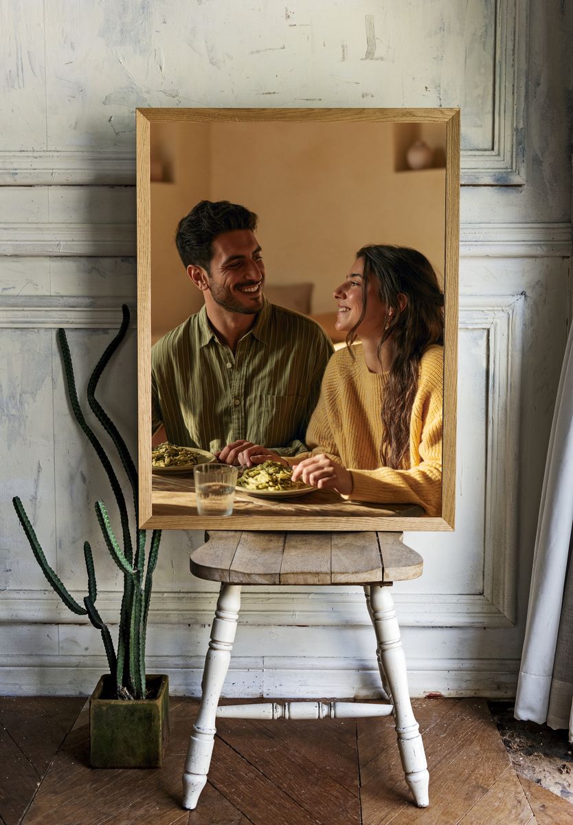 Cozy Dinner Date Photography Poster. — room view 1