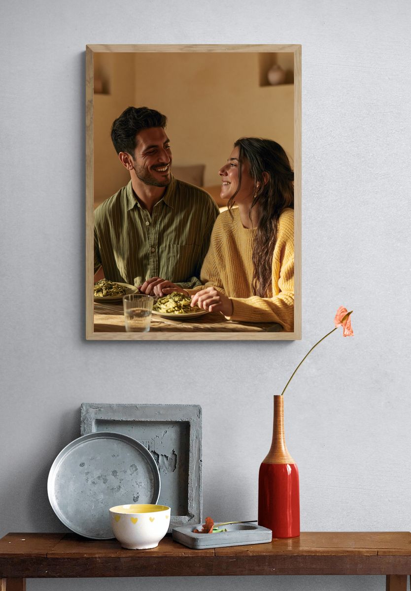 Cozy Dinner Date Photography Poster. — room view 3