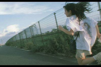 Running Girl Street Photography Poster.