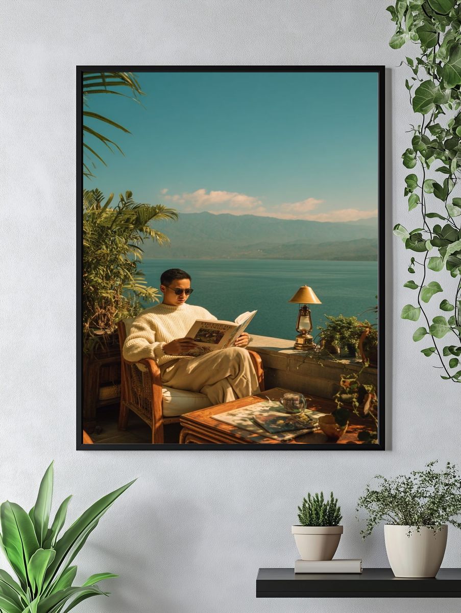 Lakeside Reading Retreat Photography Poster. — room view 4