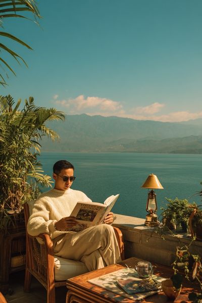 Lakeside Reading Retreat Photography Poster.