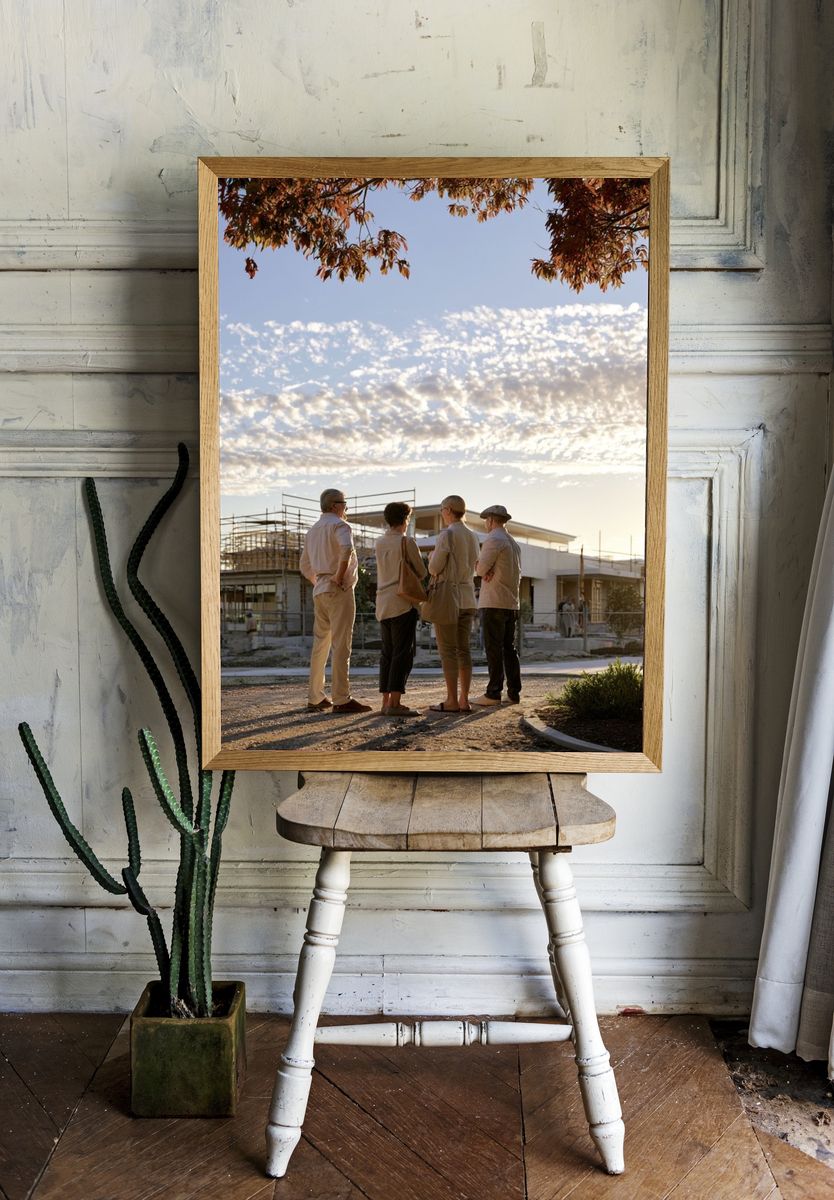 Sunset Home Build Photography Poster. room preview