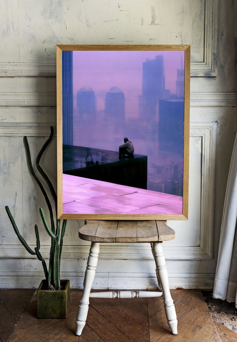 Dreamy City Rooftop Photography Poster. — room view 1