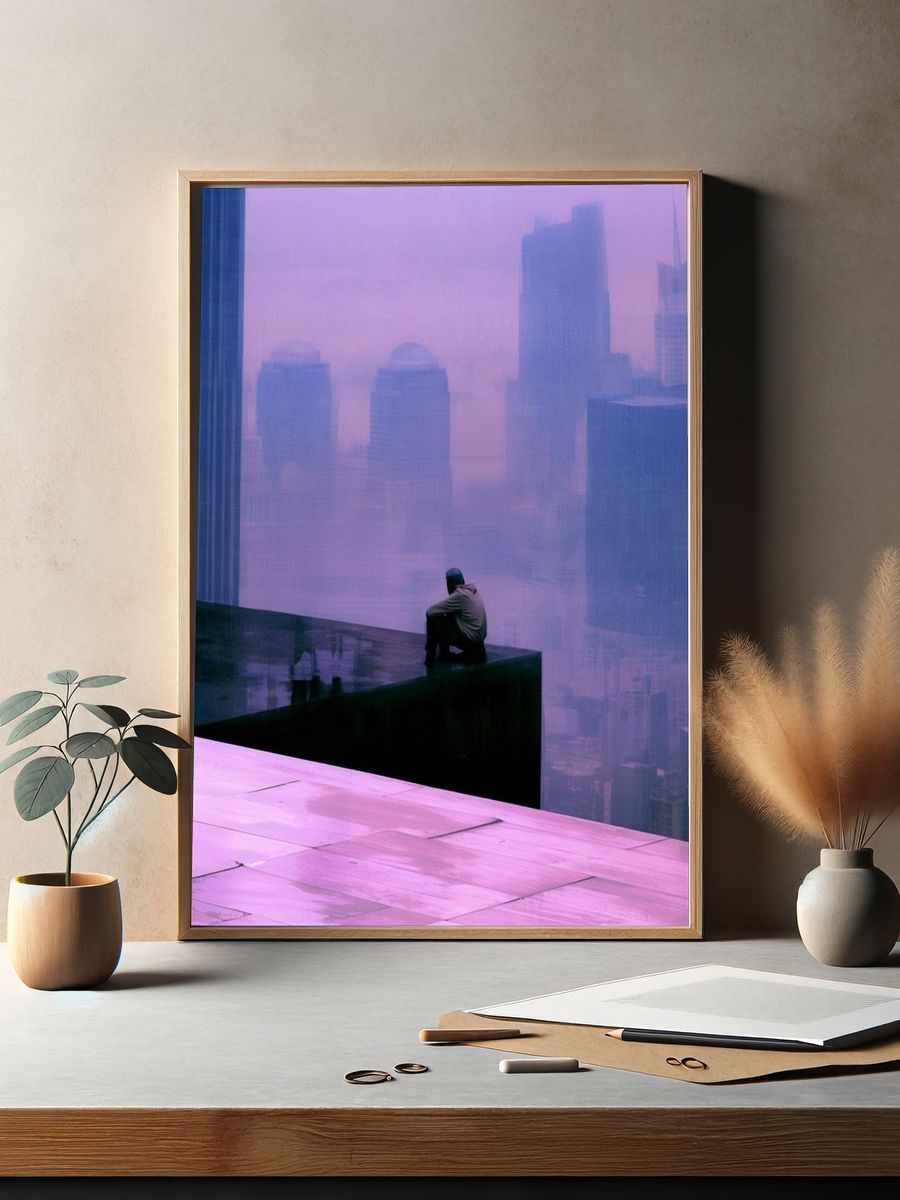 Dreamy City Rooftop Photography Poster. — room view 2