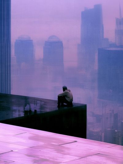 Dreamy City Rooftop Photography Poster.