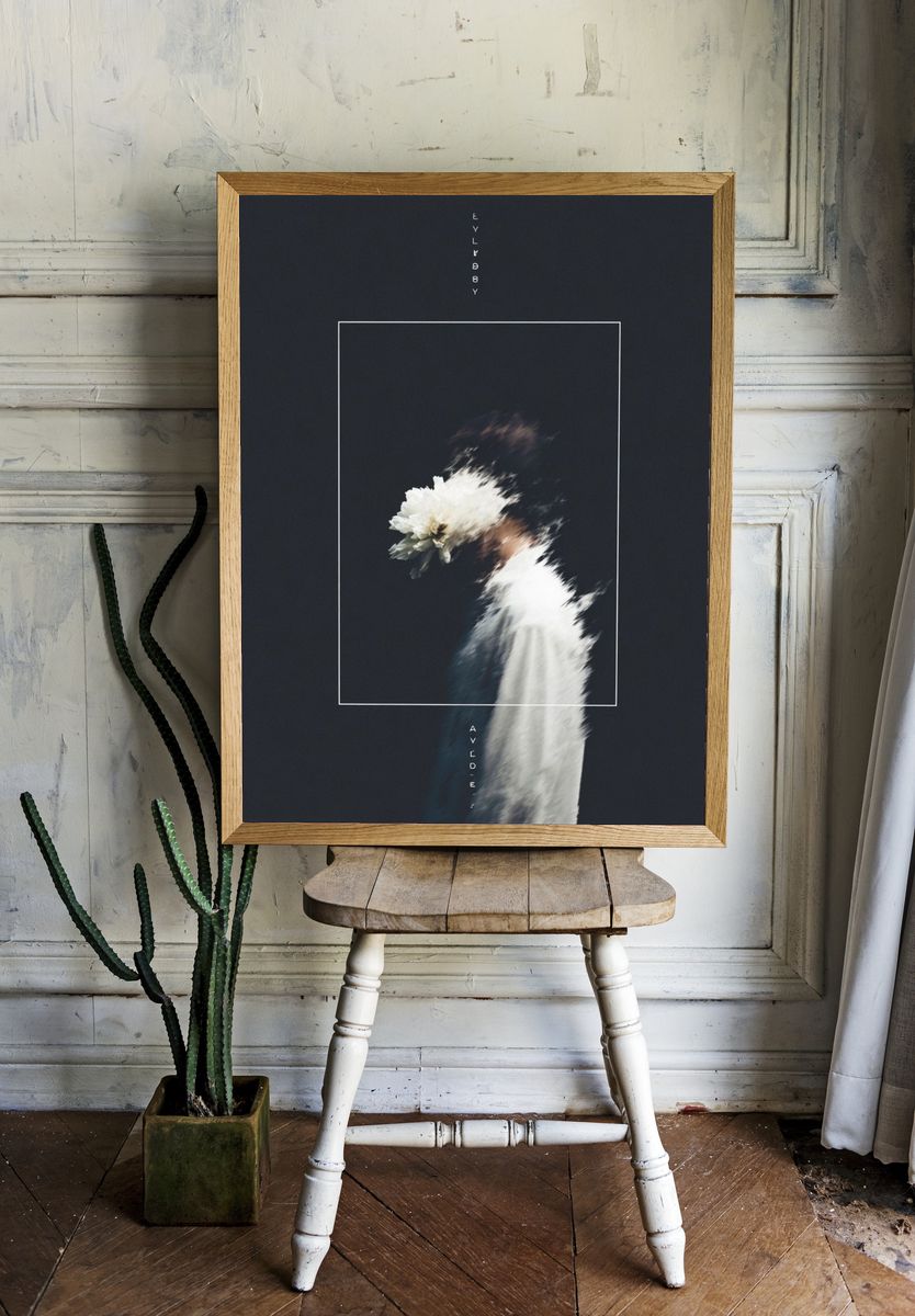Blurred Floral Figure Photography Poster. — room view 1