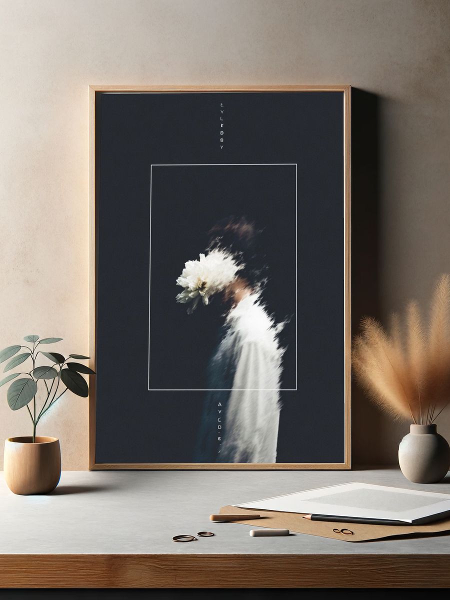 Blurred Floral Figure Photography Poster. — room view 2