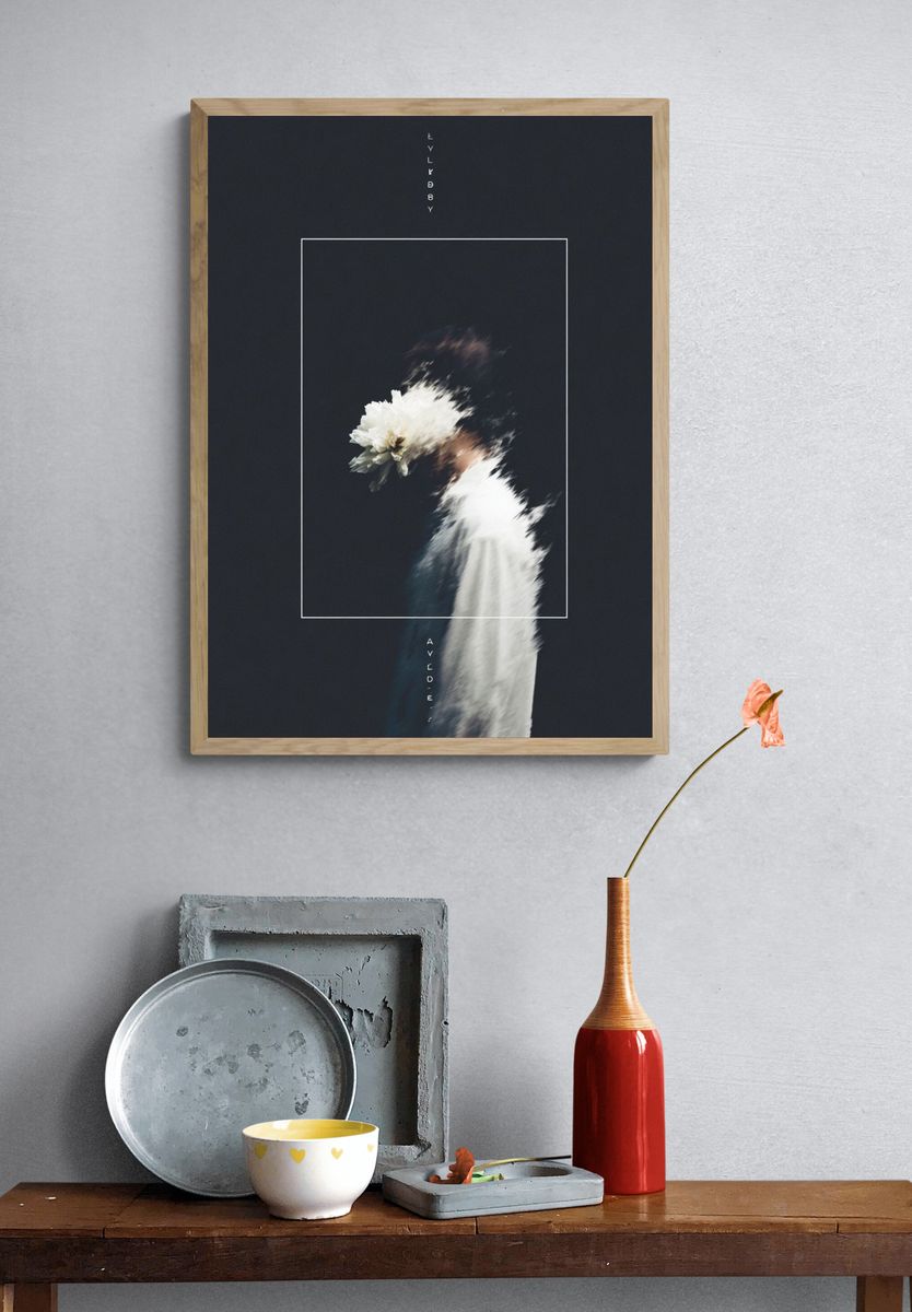 Blurred Floral Figure Photography Poster. — room view 3