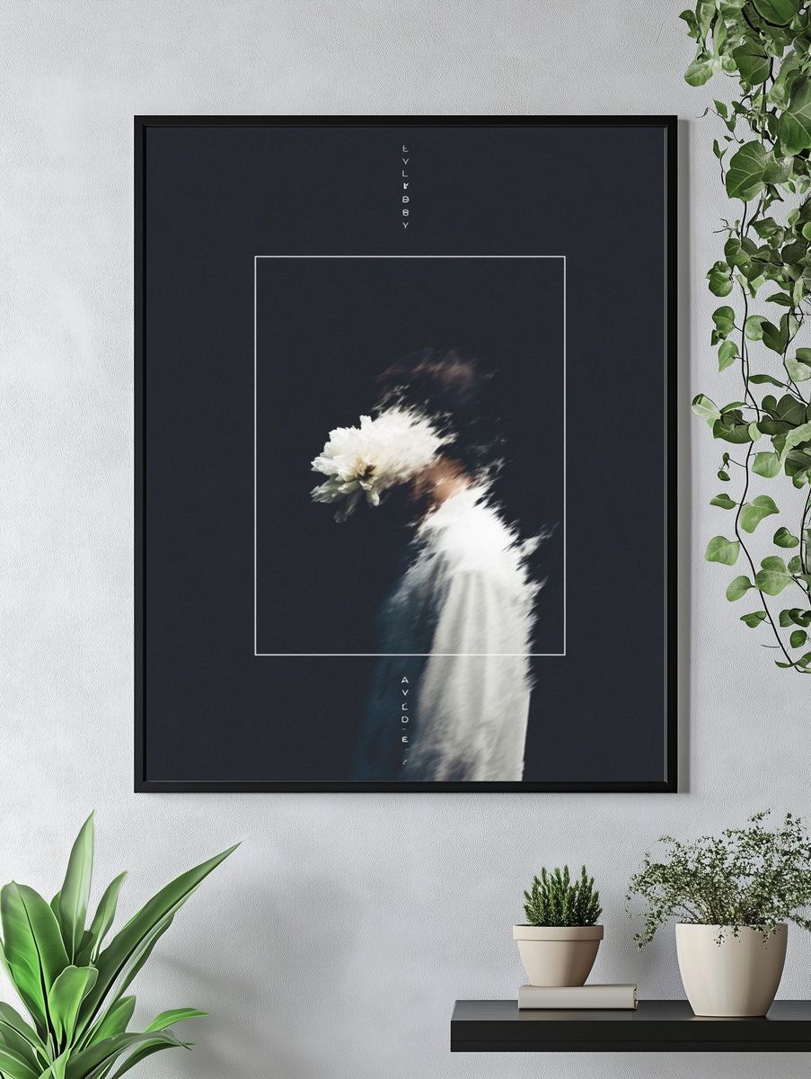 Blurred Floral Figure Photography Poster. — room view 4