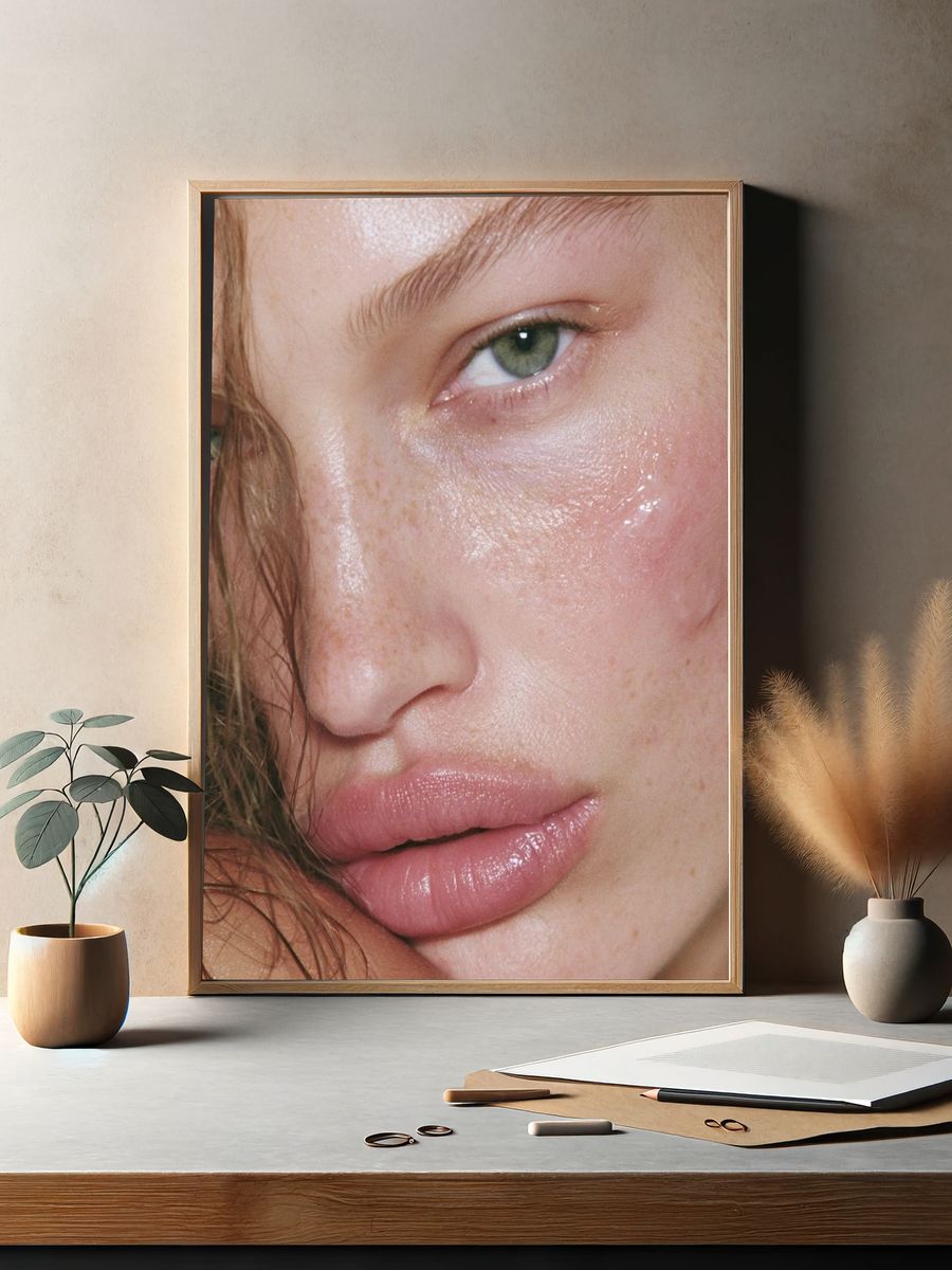 Freckled Portrait Photography Poster. — room view 2