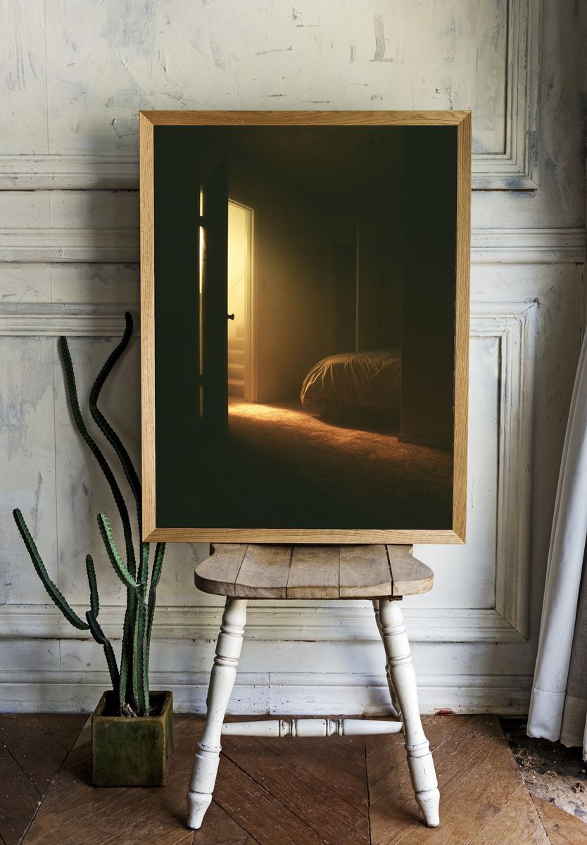 Moody Bedroom Doorway Photography Poster. room preview