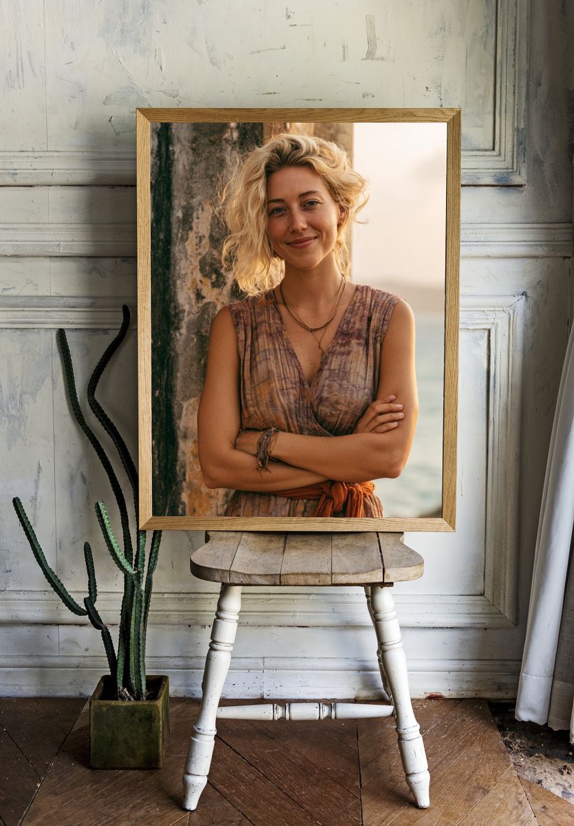 Sunlit Coastal Portrait Print. — room view 1