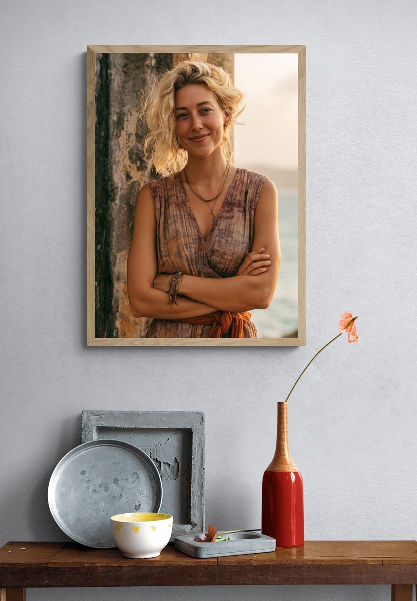 Sunlit Coastal Portrait Print. — room view 3